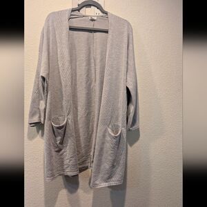 Gray Open-Front Women's Cardigan